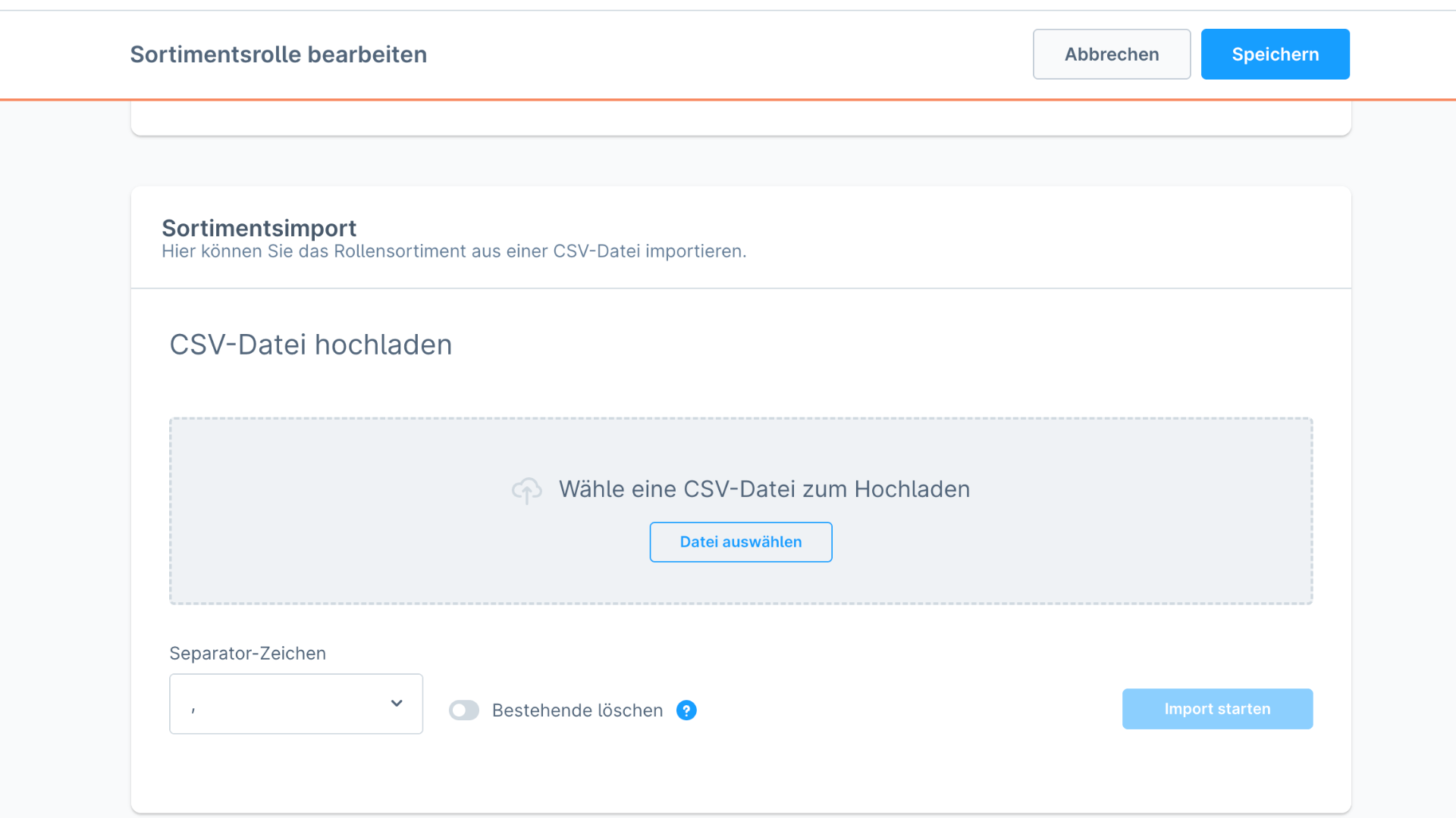 sortimente und sortimentsrollen 