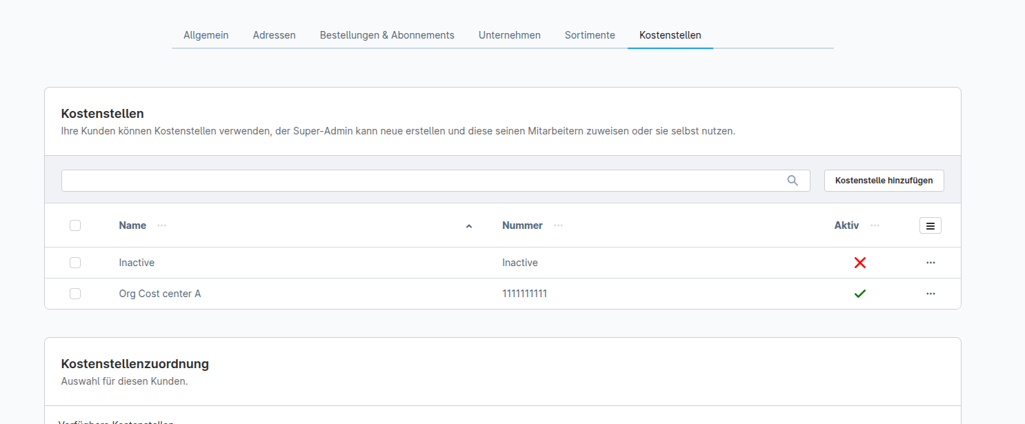 Kostenstellen