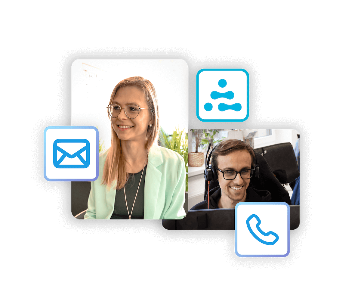 Zwei Mitarbeitenden von AGIQON - Shopware 6 Agentur für B2B